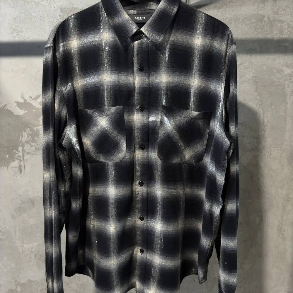 AMIRI Glitter Plaid Oversized Shirt